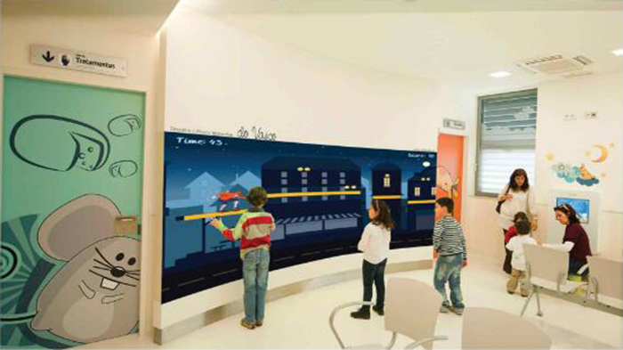 LED display in waiting area